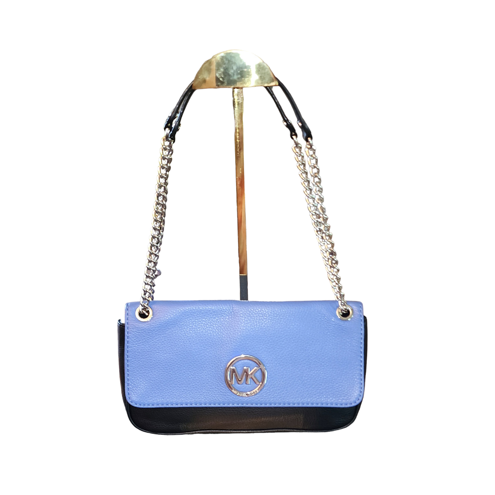 Michael Michael Kors Fulton Small Shoulder Flap Bag Blue Black